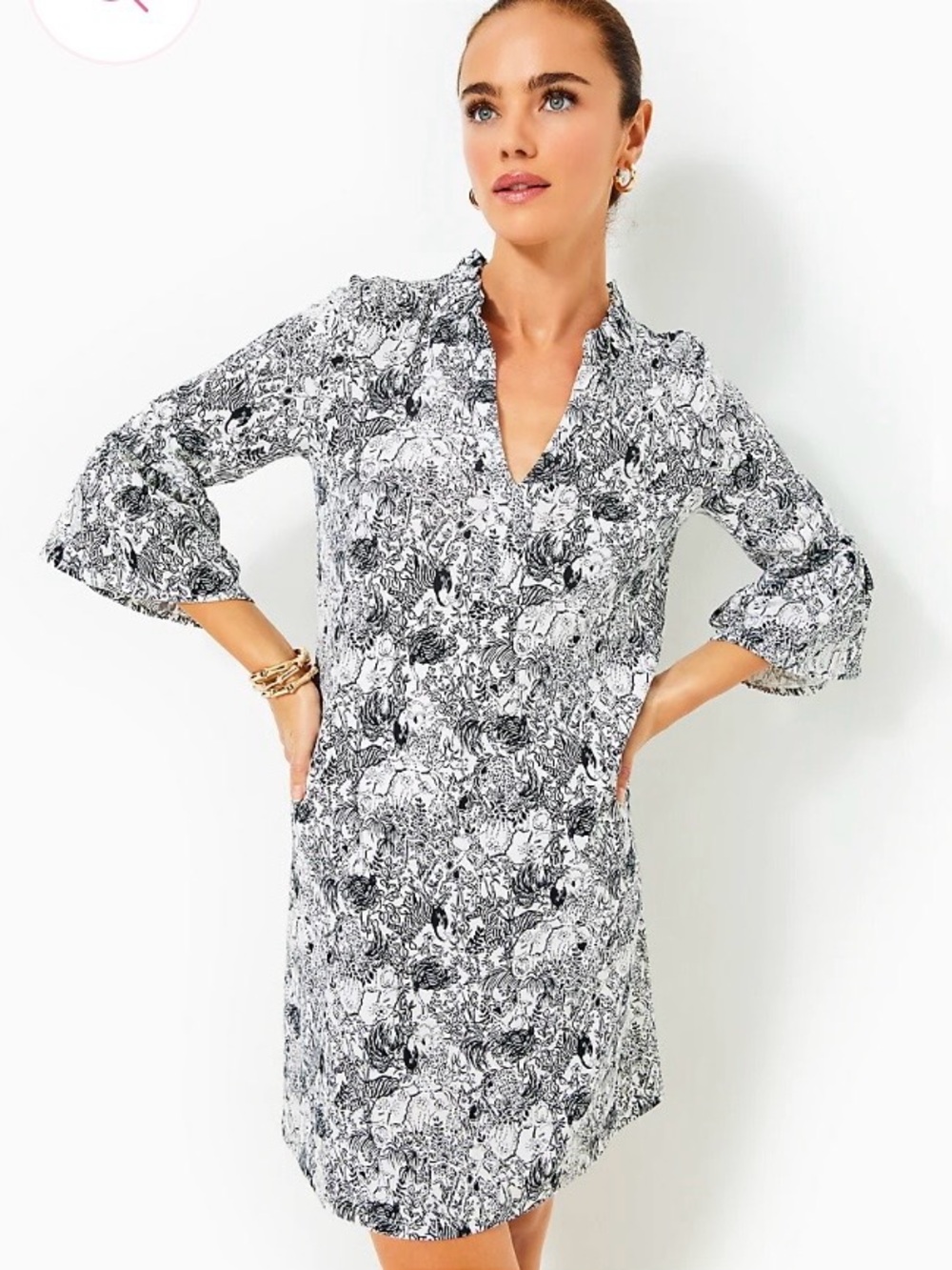 Lilly Pulitzer Hayes Dress - Onyx- Animal Magnetism